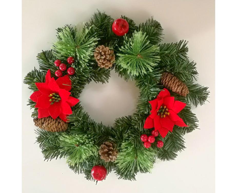 30cm Christmas Wreath, Christmas Decoration, Artificial Christmas Garland, Christmas Hanging Ornament โ image 2