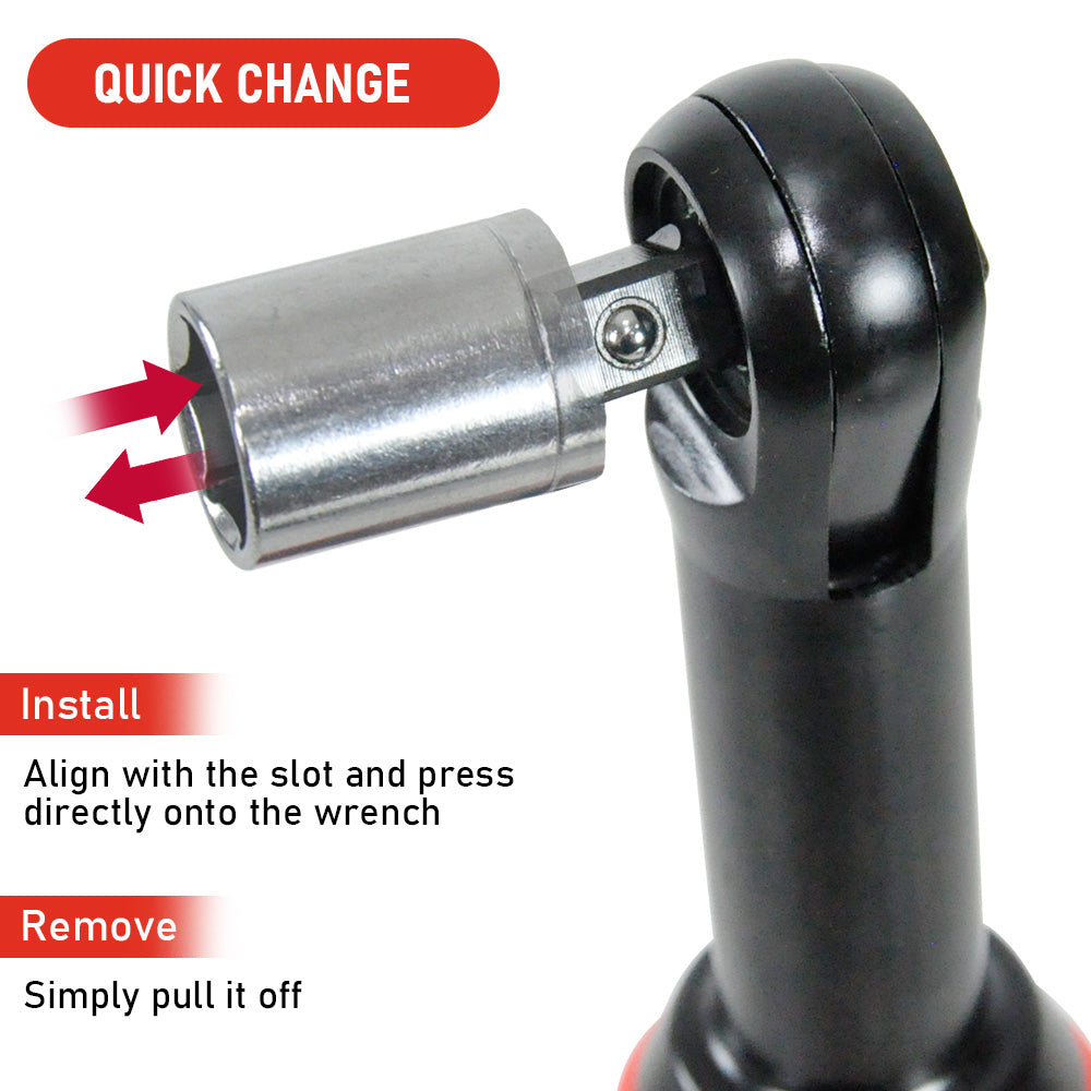 Cordless Electric Ratchet Wrench Set 12V Power Electric Ratchet Wrench 3/8inch 400 RPM Variable Speed with Sockets Two 2000mAh Batteries and Charger — image 5