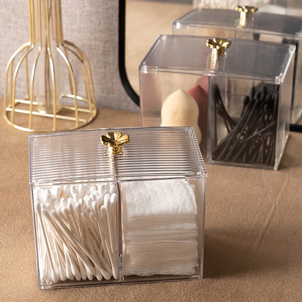 Makeup Storage Organizer Bathroom Jar Cotton Swabs Storage — image 3