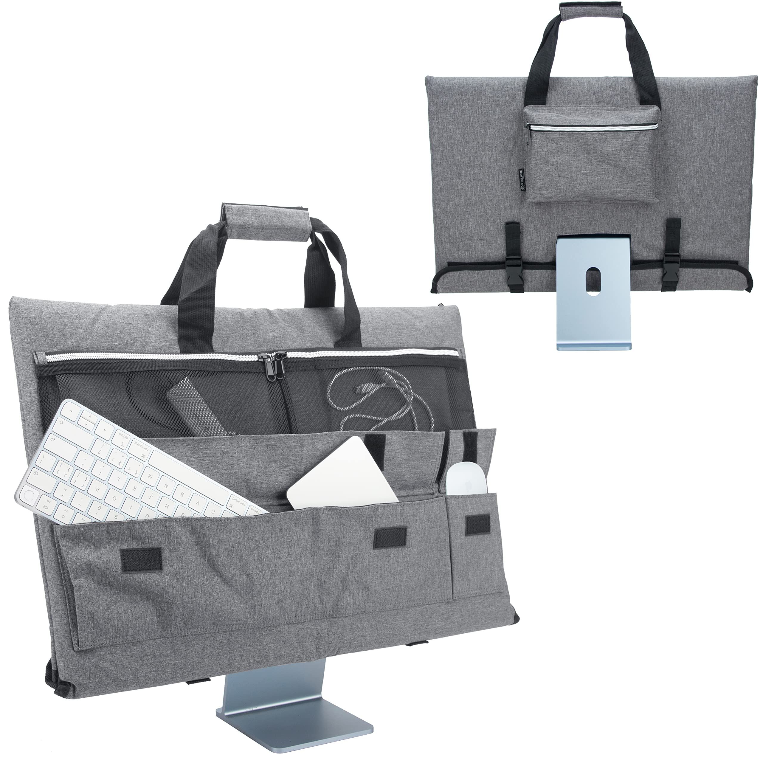 Travel Carrying Case for 24'' Desktop Computer, Protective Storage ，with Carry Handle for 24 inch Screen and Accessories (Grey)