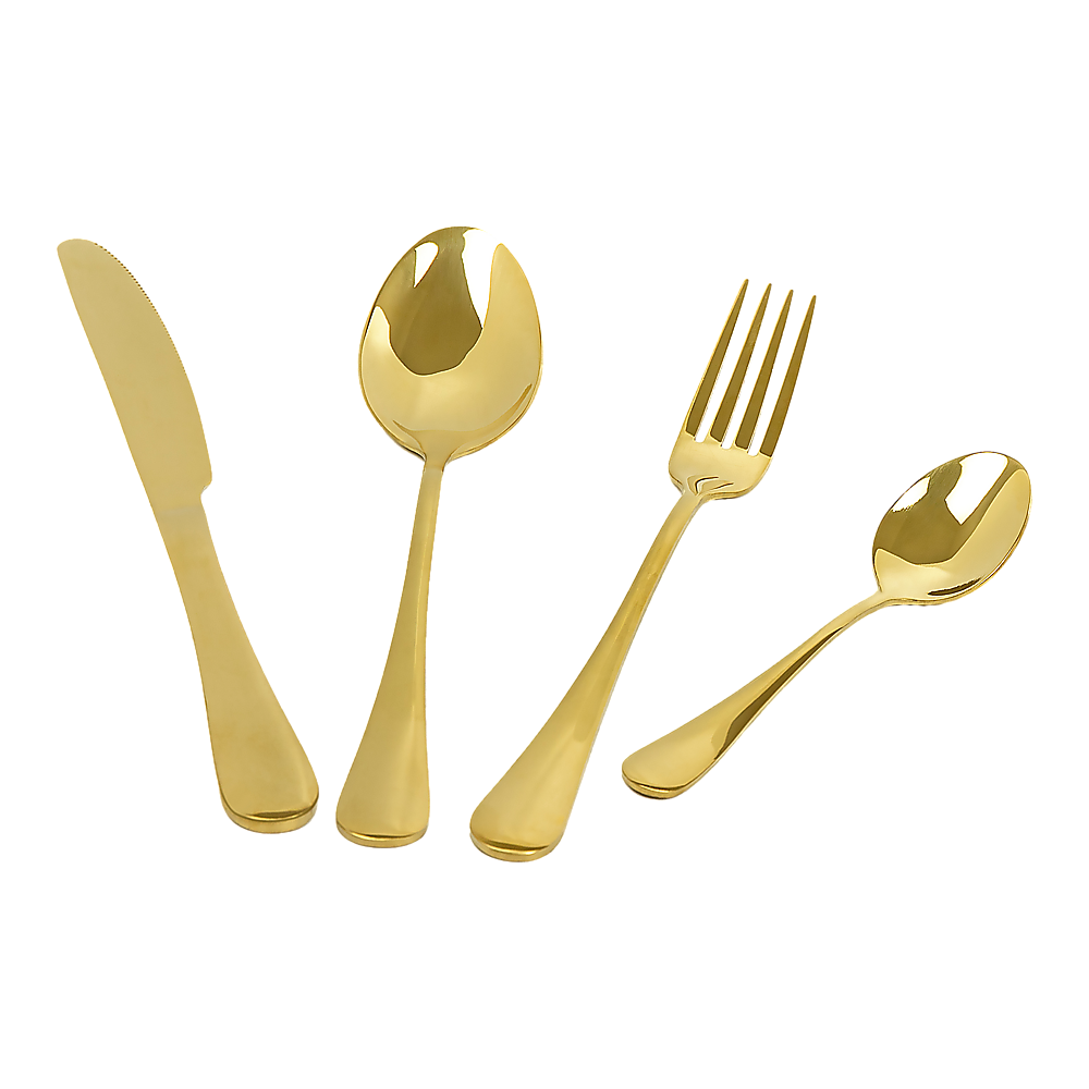 24-piece Gold Cutlery Flatware Stainless Steel Silverware Set Reflective Mirror Finish โ image 3