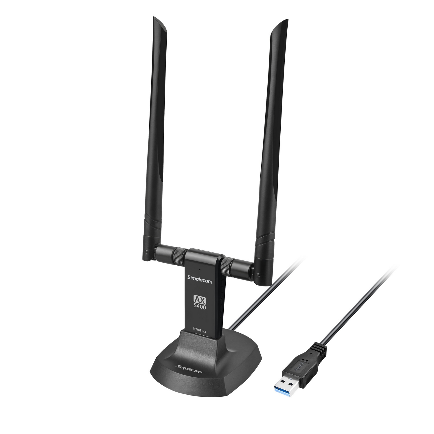Simplecom NW811v3 AX5400 Tri-Band WiFi 6E USB Adapter with 2x 5dBi High Gain Antennas — image 3