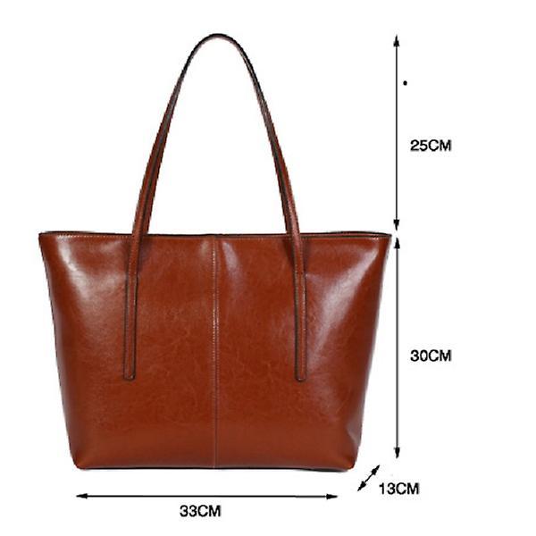 Women's Leather Tote Bag Cowhide Shoulder Bag or Handbag - Orange — image 5