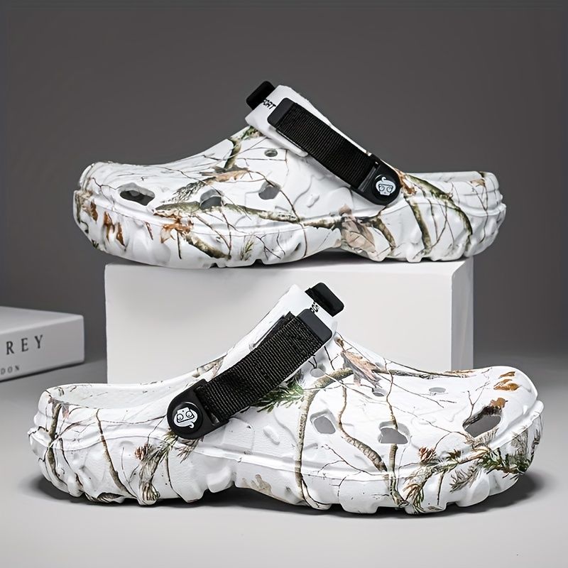 Croc-Style Clogs Anti-Slip Shoes Breathable Clogs Lightweight Footwear Fashion - Khaki - Size 11(AU11/EU44) — image 4