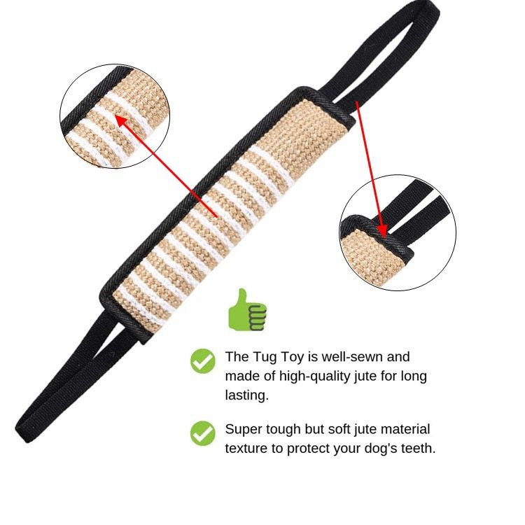 Interactive Tug-of-War Rope Toy for Dogs – Durable Natural Jute Bite Stick with Soft Handles, Fetch, Obedience Training, and Multi-Dog Play — image 5