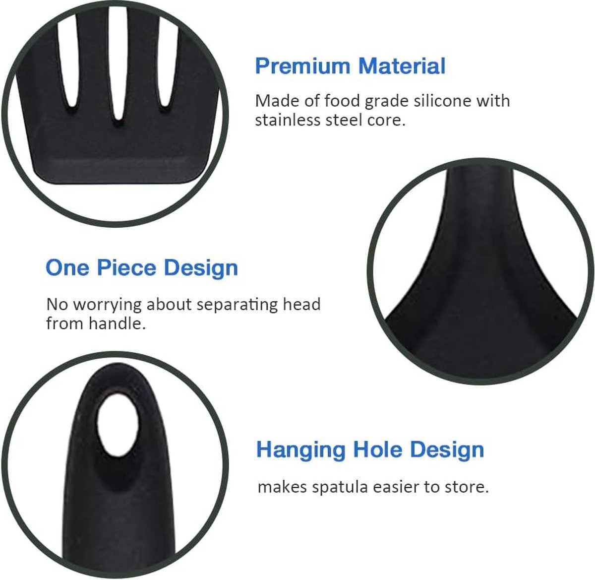 Spatula Set of 3 - Silicone Spatula - BPA Free - Spatulas - Heat Resistant - Non-stick - Anti-Slip - Hangable - Dishwasher Safe - Kitchen Utensils - Scraper — image 5