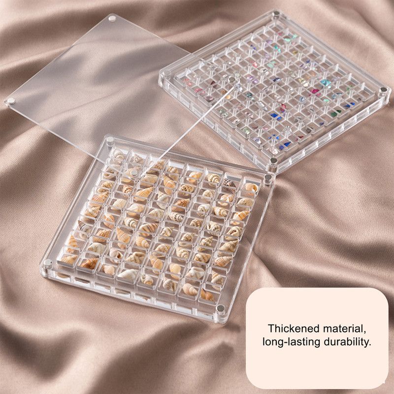 Acrylic Magnetic Seashell Display Box,Clear Sea Shell Display Box,Beach Magnet Storage Organizer Case for Seashell Diamond Beads,36 Grids,Transparent,1 Pack โ image 2