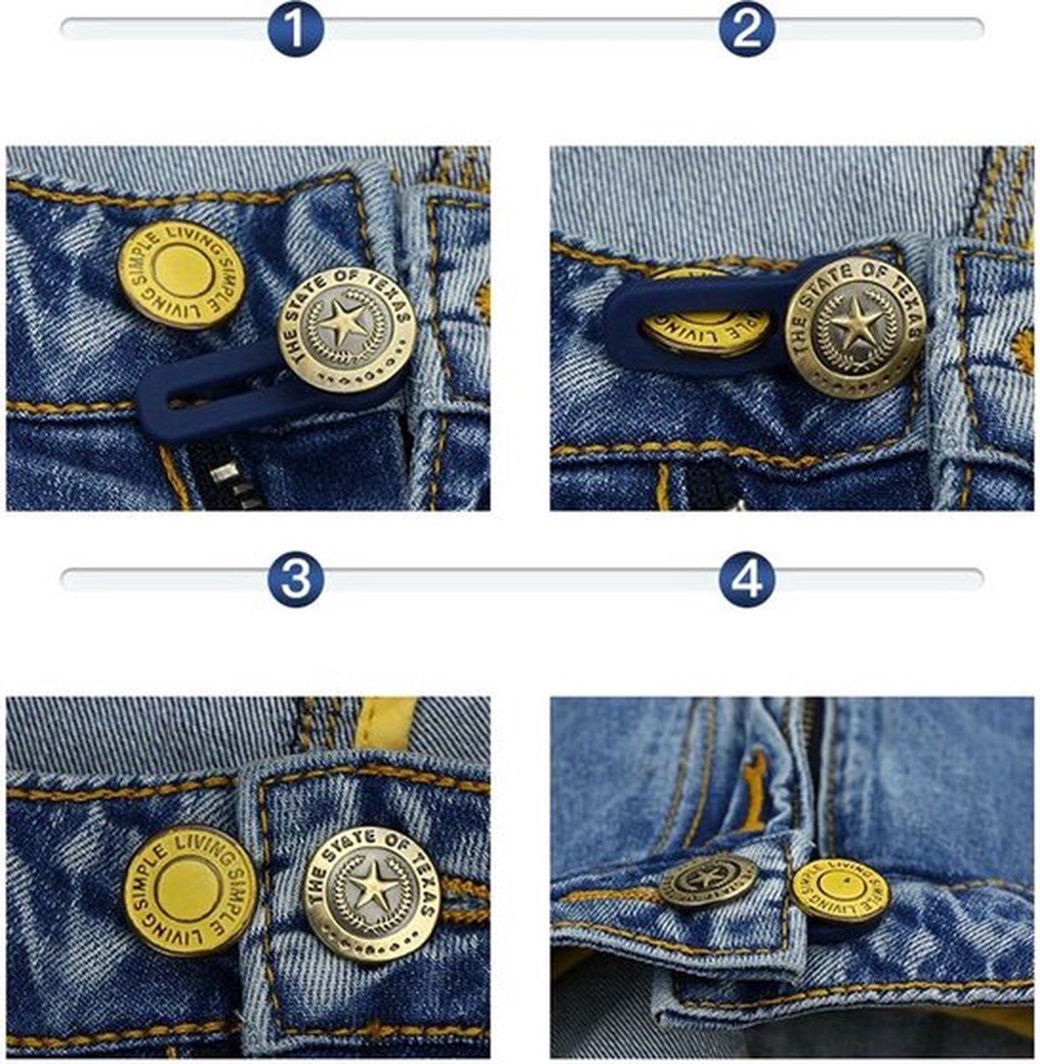 3-Piece Jeans Extension Buttons | Floral Design | Buttonhole Extender | Jeans Extension Button | 5.5 cm Adjustable Button | Maternity Pant Expander — image 4