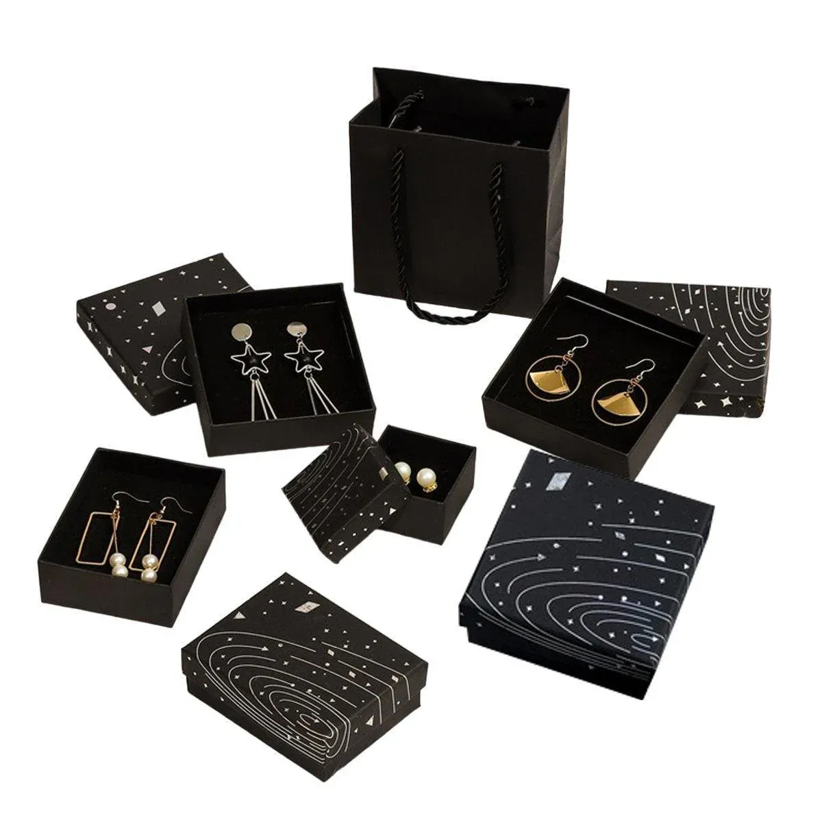 20x Holographic Silver Foil Jewelry Box for Earrings Bracelets Rings Packing Box - 11*12*6cm(Bag) — image 3