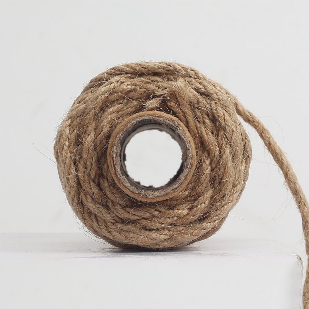 Strong Natural Jute Twine, 4mm Thick 66 Feet Long Jute String Rope Roll for Garden, Arts & Crafts, Home Decor, Packaging — image 6