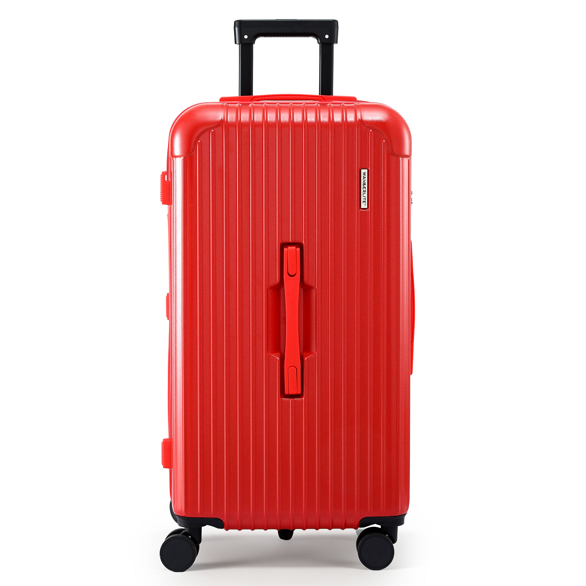 Wanderlite 28" Trunk Luggage Suitcase Travel 5 Wheels Type-C Port TSA Red — image 3