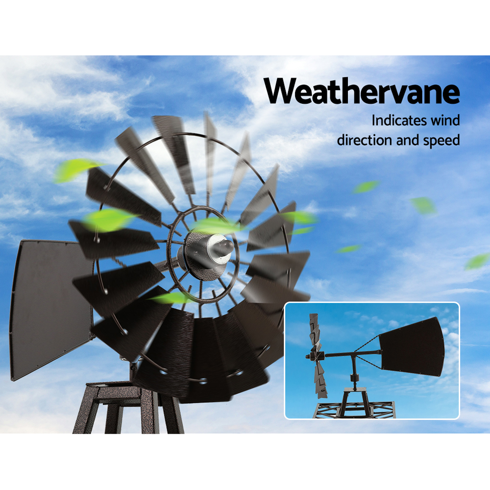 Garden Windmill 120cm Metal Ornaments Outdoor Decor Ornamental Wind Mill — image 4