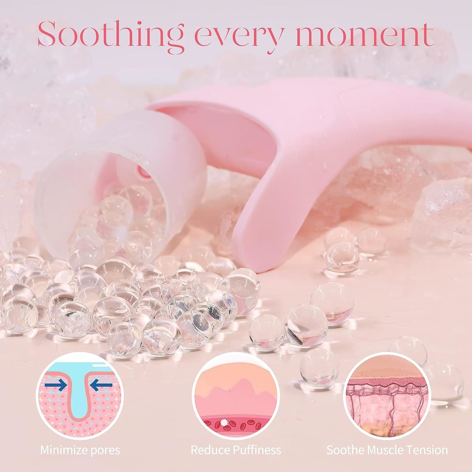 Green Face Ice Roller with Gel Cooling Head- Reusable PP and Gel Cold Massage Tool for De-Puffing, Soothing, and Refreshing Skin, Easy to Freeze, Comfortable โ image 6
