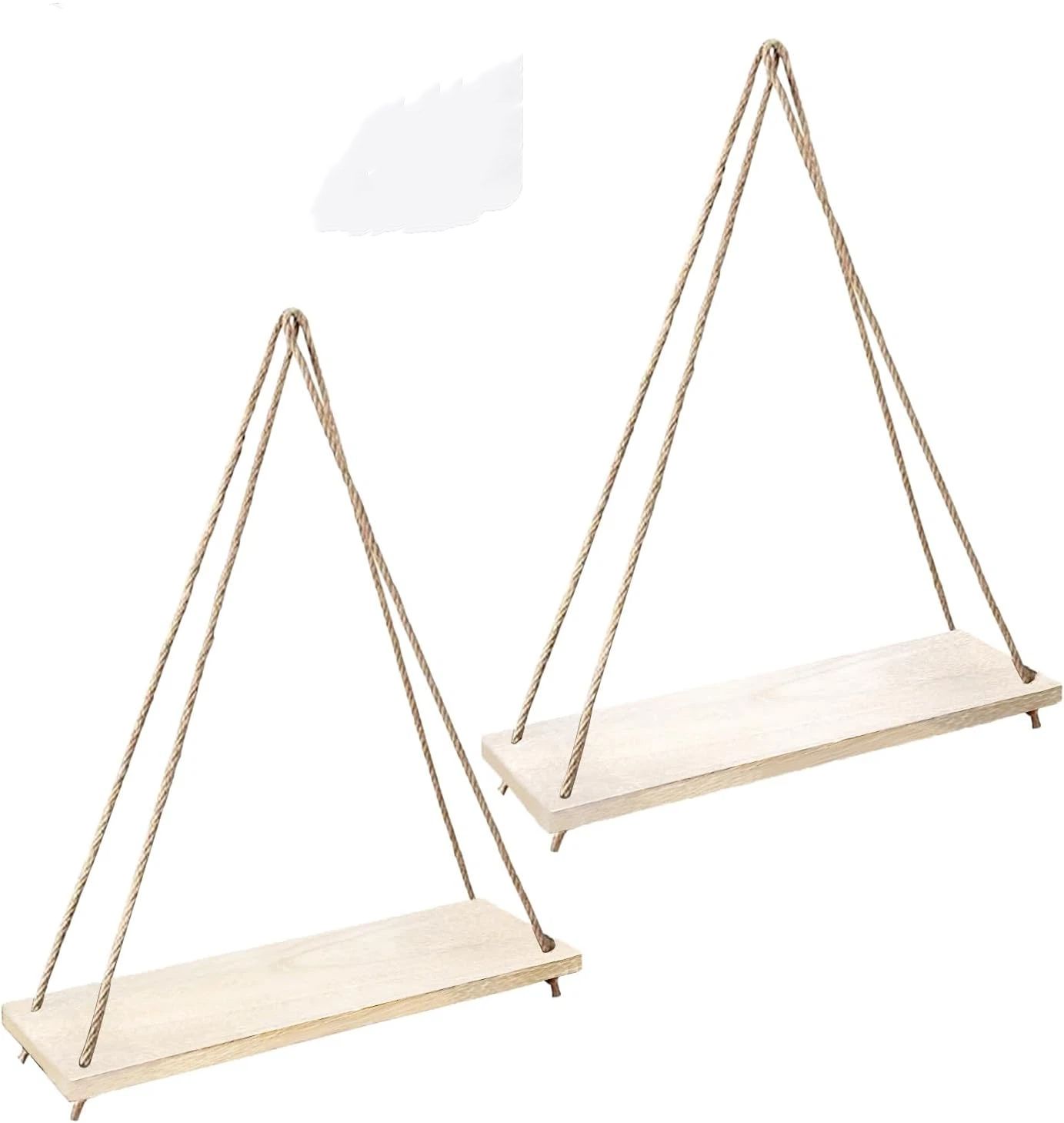 2pcs Hanging Shelves for Indoor Wall and Window - Floating Wall Shelves for Plant Display, Boho Style Home Decor.( 35*14cm)
