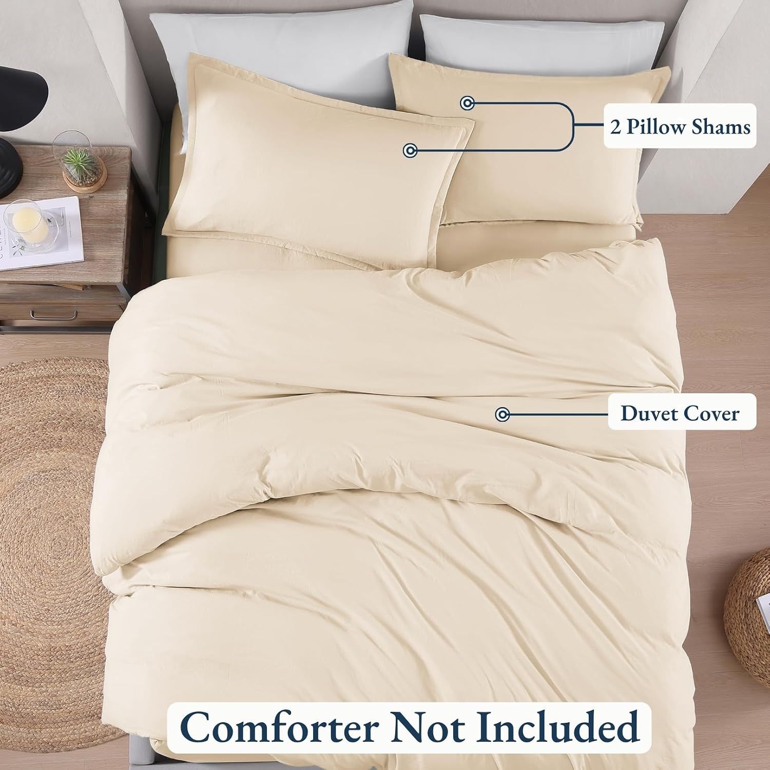Hotel Soft Microfiber Duvet Cover Set-2000TC Quilt Cover Set & Pillowcases -1 Donna Cover Zipper Closure & 1 x Pillowcases-Breathable Bedding - Wrinkle, Fade — image 5