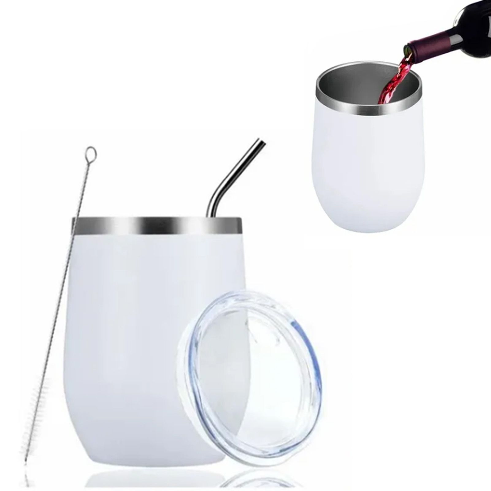Stainless Steel Thermal Cup Large Capacity Non Slip Outdoor Portable Thermal Coffee Mug Gift White 12oz 360ml โ image 5
