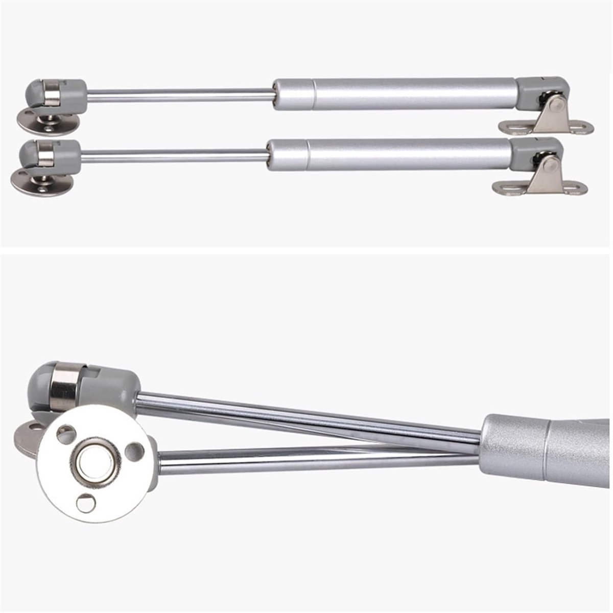 2 pieces - Gas Spring - Softclose Door Fitting - 120N - Zinc Alloy - Silver - Telescopic Cabinet Door Gas Spring - Hydraulic Support - Door Lift Damper for — image 2