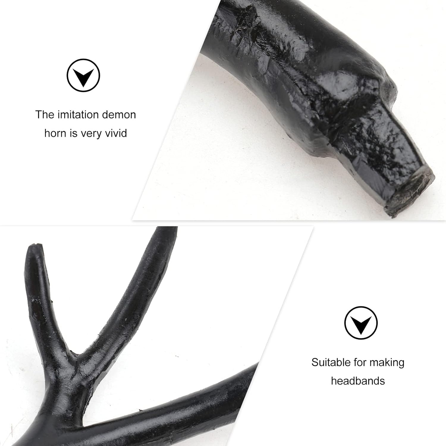 1 Pair Halloween Dress up Xmas Orments Deer Antlers for Crafts Orment Crafts Imitation Deer Horn DIY Hair Hoop Halloween Costume Deer Horn Hand Decor Branch — image 3