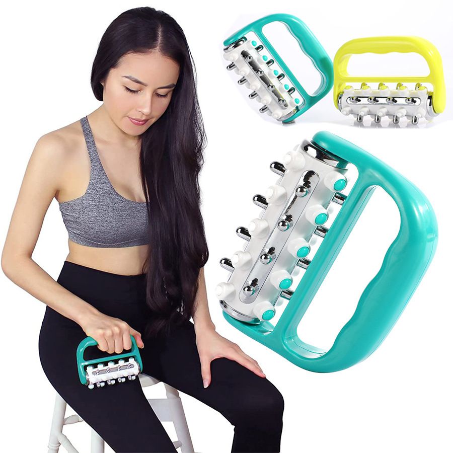 2pc Electroplated Massage Roller Releases Breaks Down Fat Lumps Lymphatic Drainage Deep Tissue Muscle Massage Roller Handheld Body Massager For Legs โ image 2
