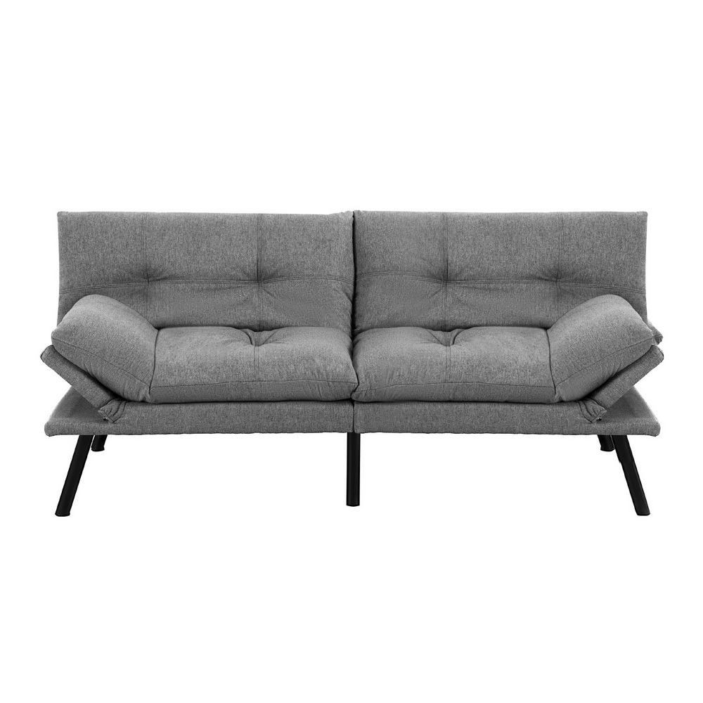 Artiss Sofa Bed Convertible 3 Seater Couch Recliner Lounge Chair Fabric Grey — image 3