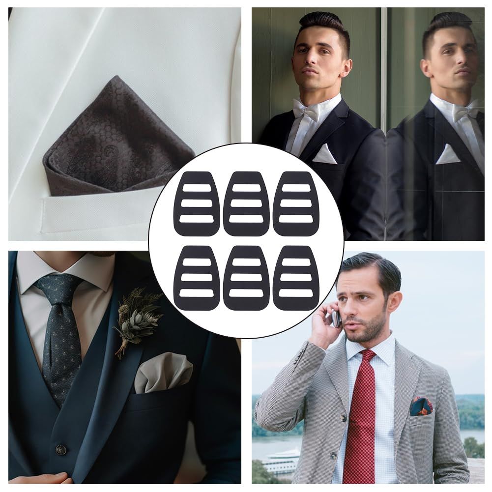 6 Pcs Pocket Square Holder for Men, Plastic Men's Suit Pocket Handkerchief Keepers Mens Pocket Square Folder Pocket Square โ image 5