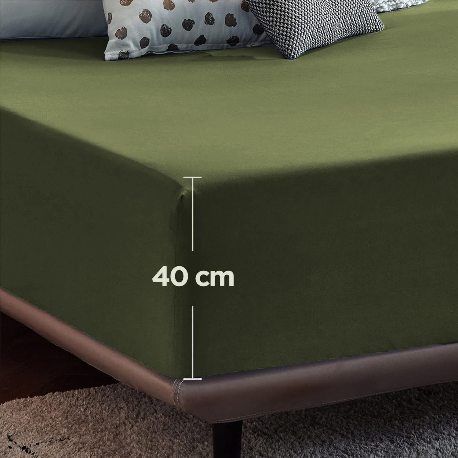 2000TC Hotel Quality Fitted Sheets - 2 Piece Fitted Sheets -Breathable Bedding - Wrinkle, Fade, Stain Resistant- 16inch/40cm Deep Pocket Fitted Bed — image 5