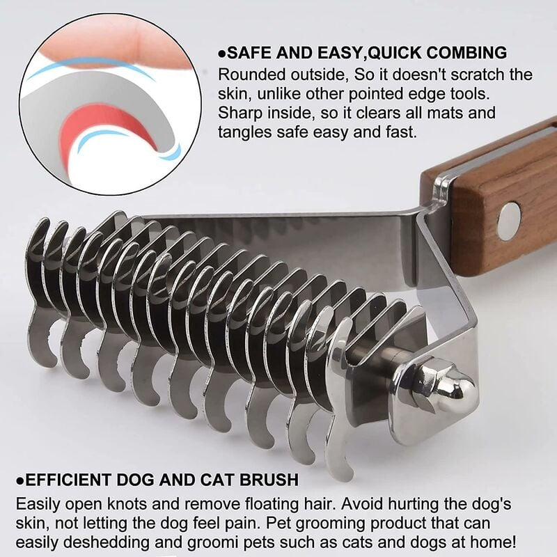 Coat King Heavy Duty Dog and Cat Deshedding Brush Grooming Comb Rake Significantly Reduces Shedding โ image 3