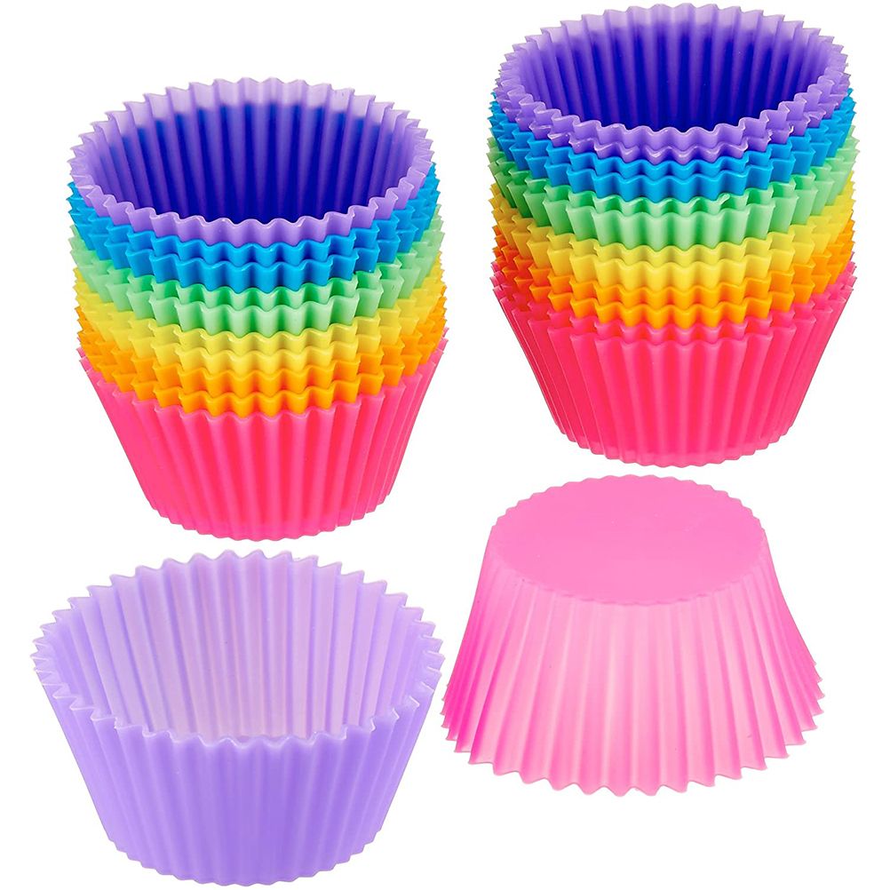 24Pcs Baking Cups Reusable Silicone Cake Cups Non Stick Baking Cups — image 2