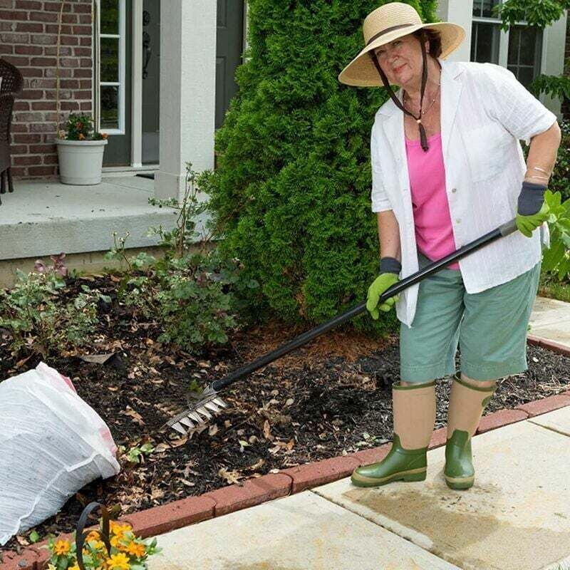 Weeding Rake, 6, Heavy Leaf Rake Lawn Rake Stubble Rake Duty Broom Rake Tine Garden Rake Carbon Steel Rake for Weeding and Loosening Seeds — image 4