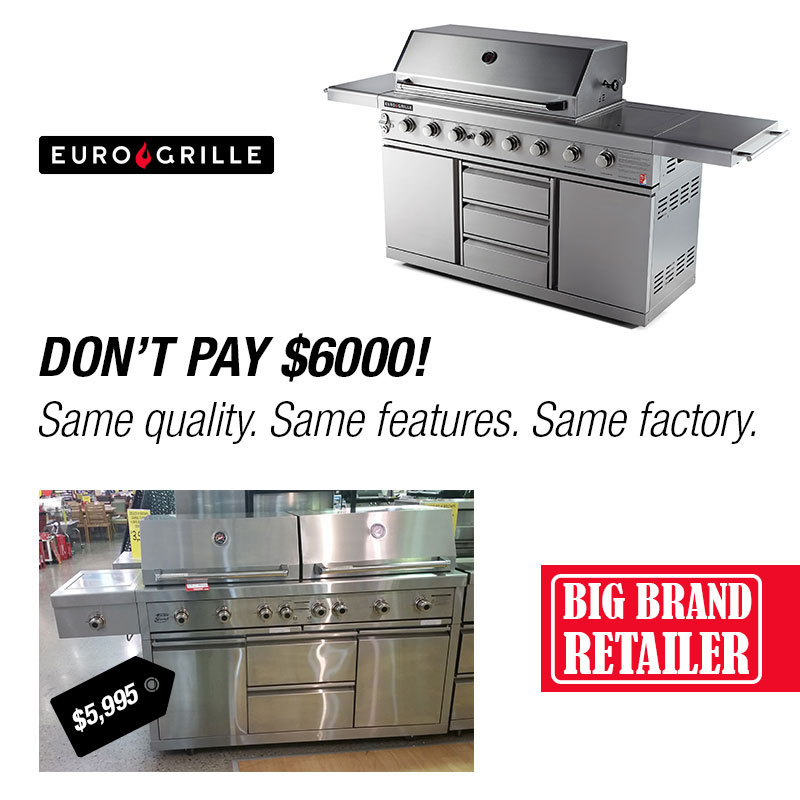 EuroGrille 8 Burner Outdoor BBQ Grill Barbeque Gas Stainless Steel Kitchen Commercial โ image 3
