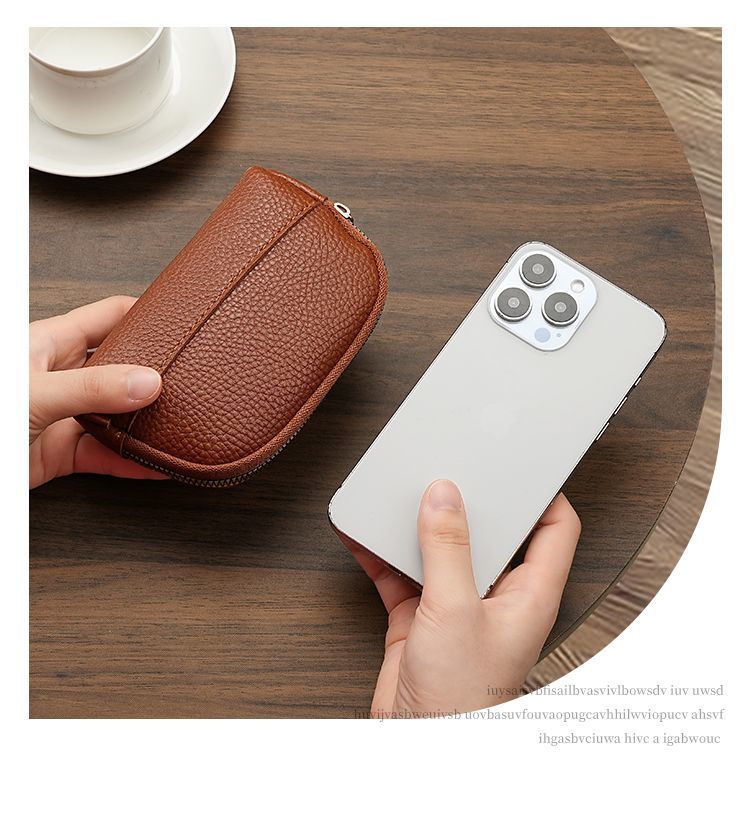 3 Pcs ( 1 Brown+ 1 Grey + 1 Beige) Elegant Faux Leather Coin Purse - Mini Zipper Pouch & Compact Card Holder Wallet — image 3