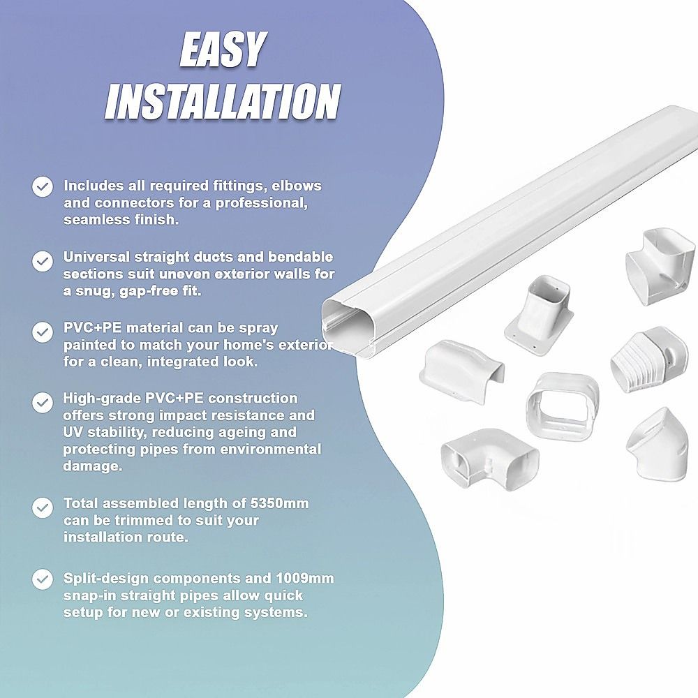 75mm 5.4m Mini Split Line Set Cover Kit PVC for Air Conditioner Installation โ image 4