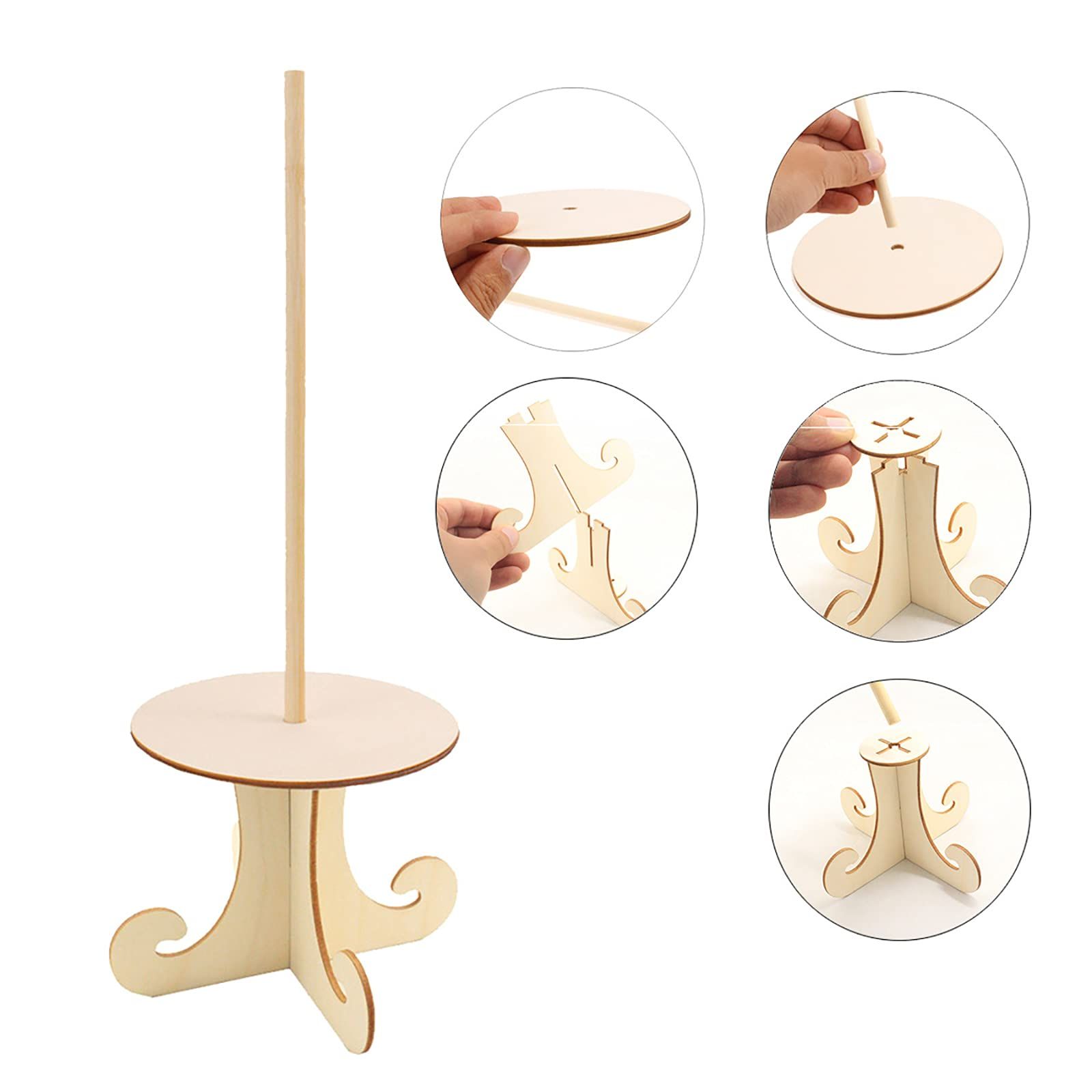 Wooden Donut Display Doughnuts Stands Wood Donut Stand Holder for Birthday Wedding Party Cake Decor 3Pack โ image 3