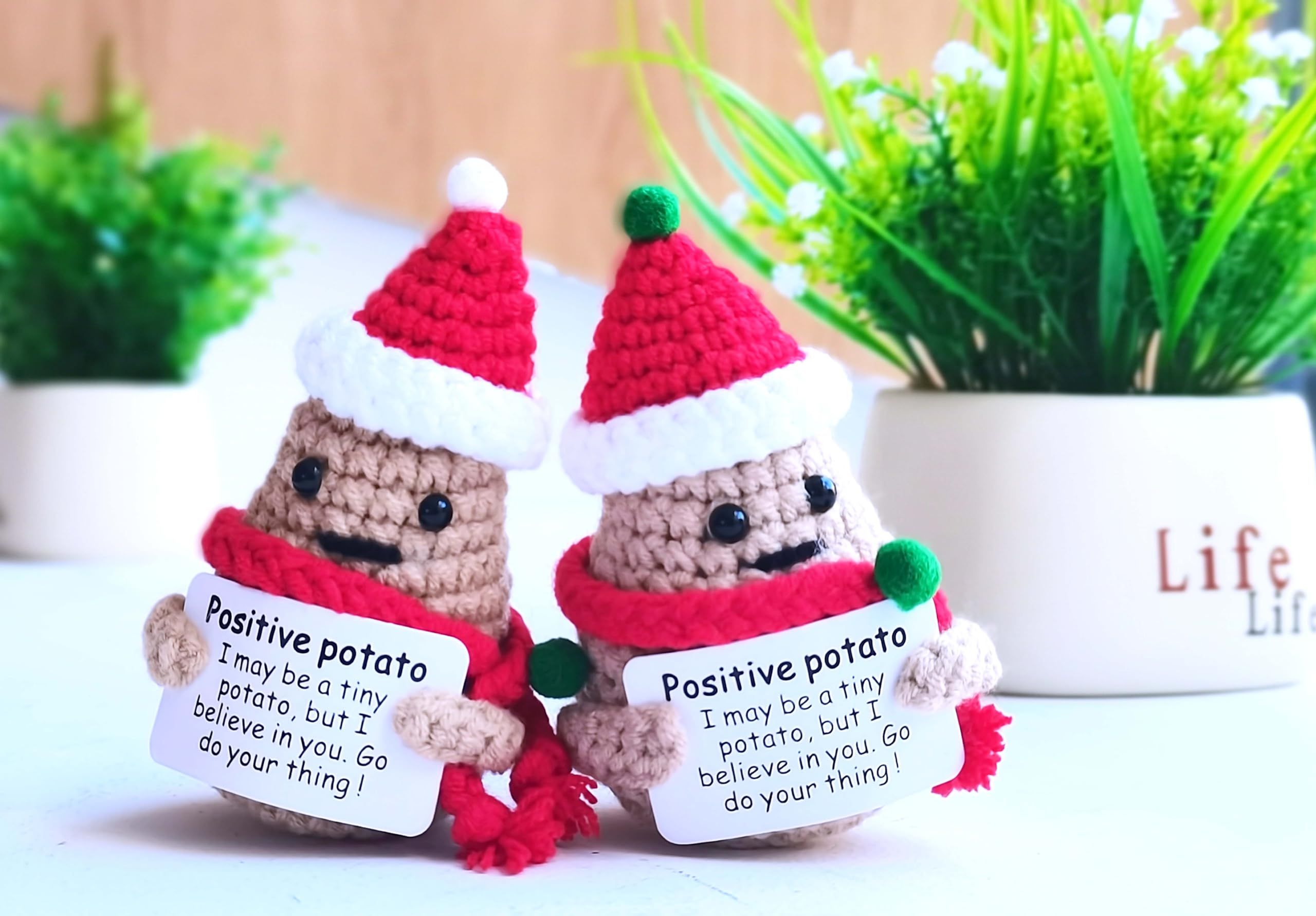 Cute Positive Funny Potato Crochet Knitted 3 inch Knitting Inspirational Potato Cheer Up Gifts for Friends Family,or Decoration โ image 5