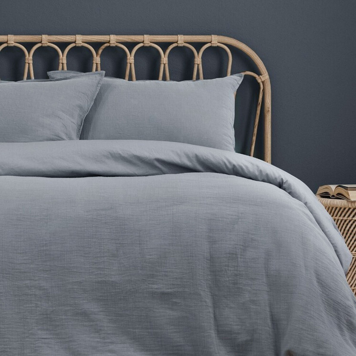 Ardor Earth Grey Cotton Gauze Quilt Cover Set King — image 3