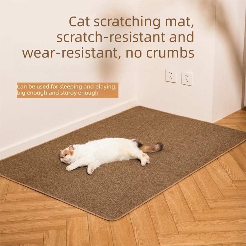 Brown S size 40*60cm Soft Cat Scratching Mat & Lounge Bed – Durable Furniture Protector Rug, Washable Scratch Pad for Cats and Small Pets — image 2