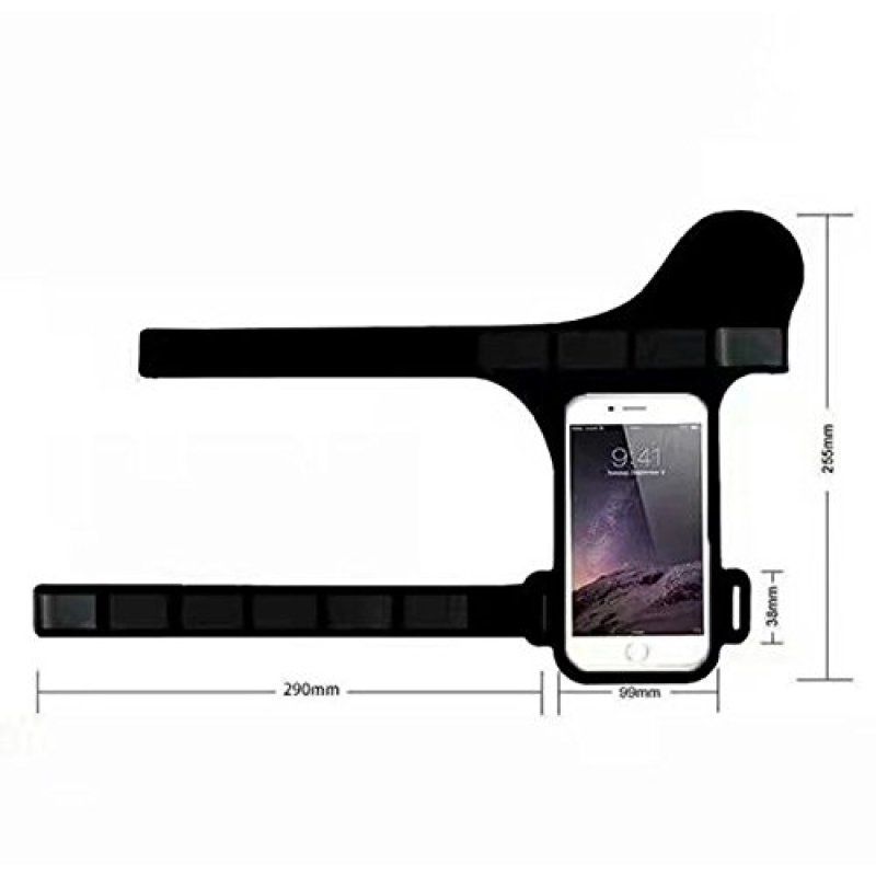Outdoor Jogging Riding Running Sports Gym Lycra Thumb Armband Pouch Case for 14 13 12 11 Pro Max XR XS Max Galaxy a (Black) โ image 2