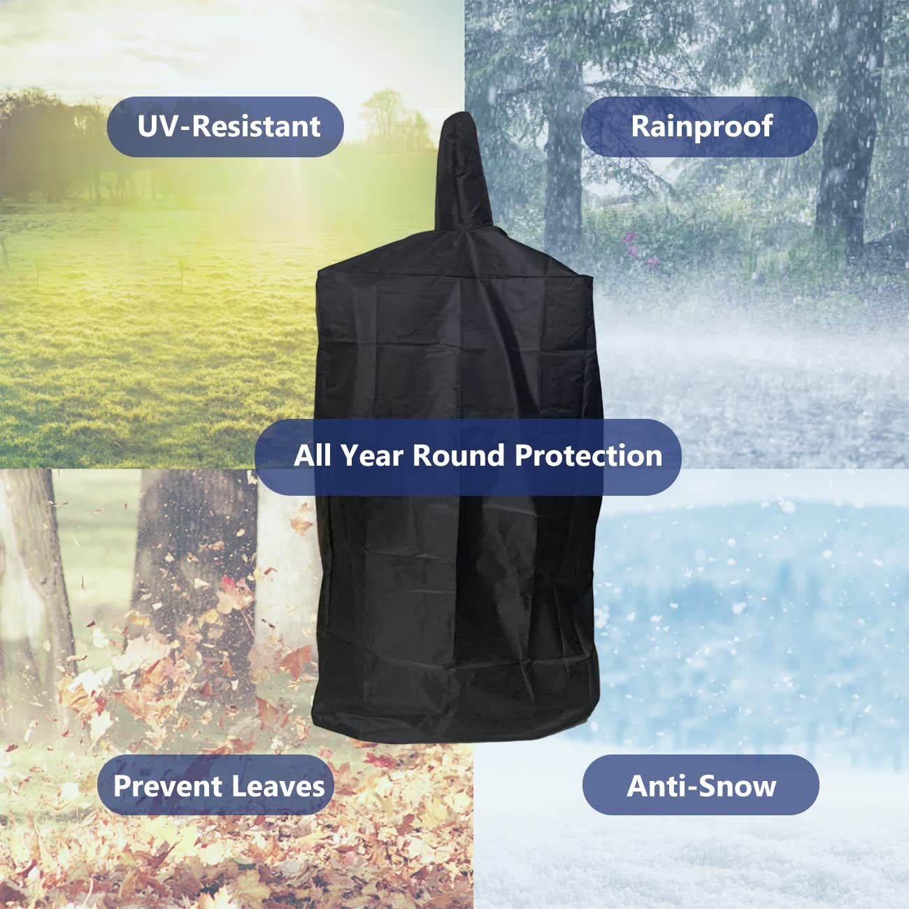 Pizza Oven Cover, Outdoor Waterproof Protective Cover Heavy Duty Oxford Charcoal Fired Bread Oven BBQ Smoker Grill — image 2