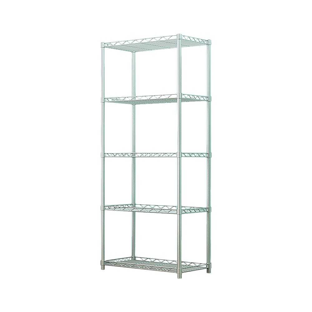 5 Tier Silver Metal Storage Rack Shelving Wire Shelf — image 3