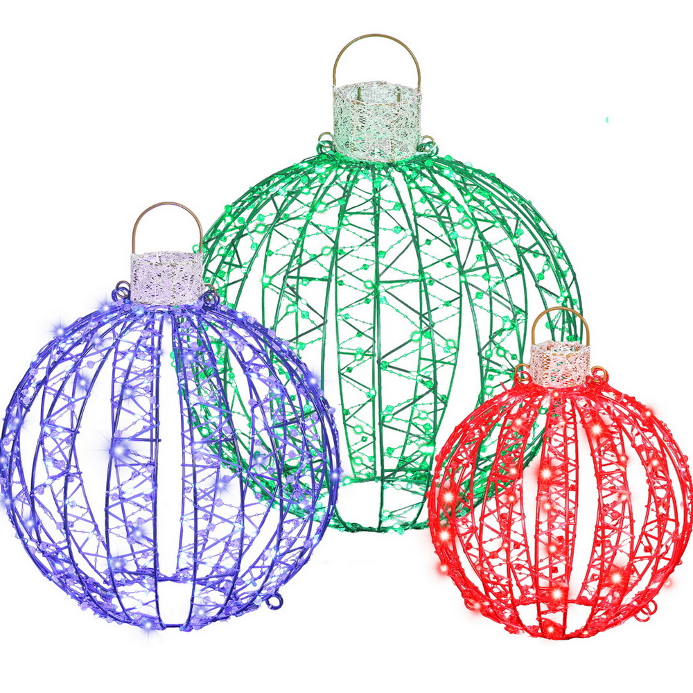 Jingle Jollys Christmas Lights 320 LED Fairy Light 3pcs Ball Decorations Set — image 3