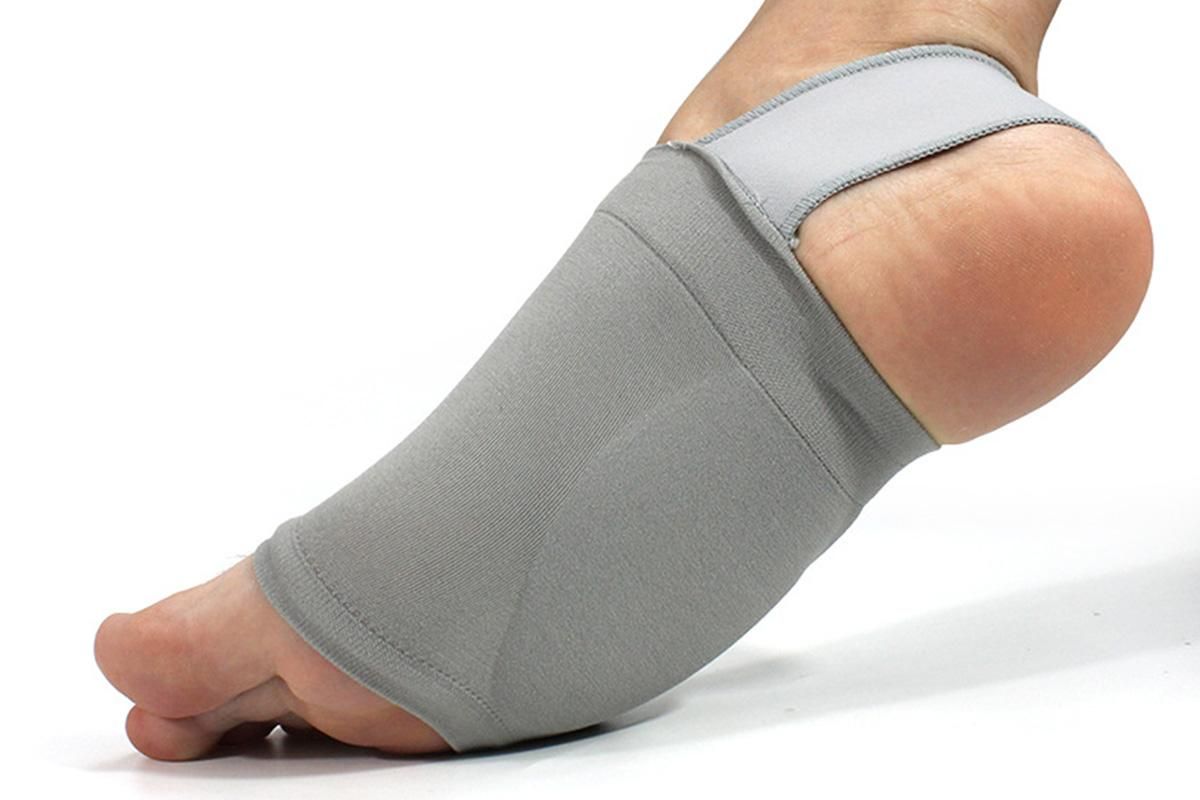 Arch Support Soft Pad Brace Sleeve Ankle Foot Wrap For Feet Flat - Grey β image 5