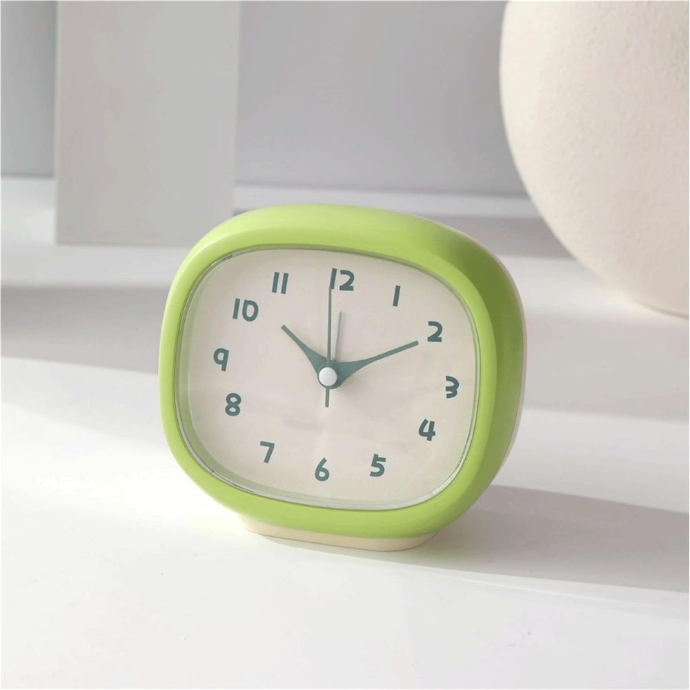 Cute Mini Clock Aesthetic Small Silent Bedside Desk Clock Battery Operated Non-Ticking Shelf Clocks for Décor Livingroom Bedroom Kitchen Desktop Gift — image 2