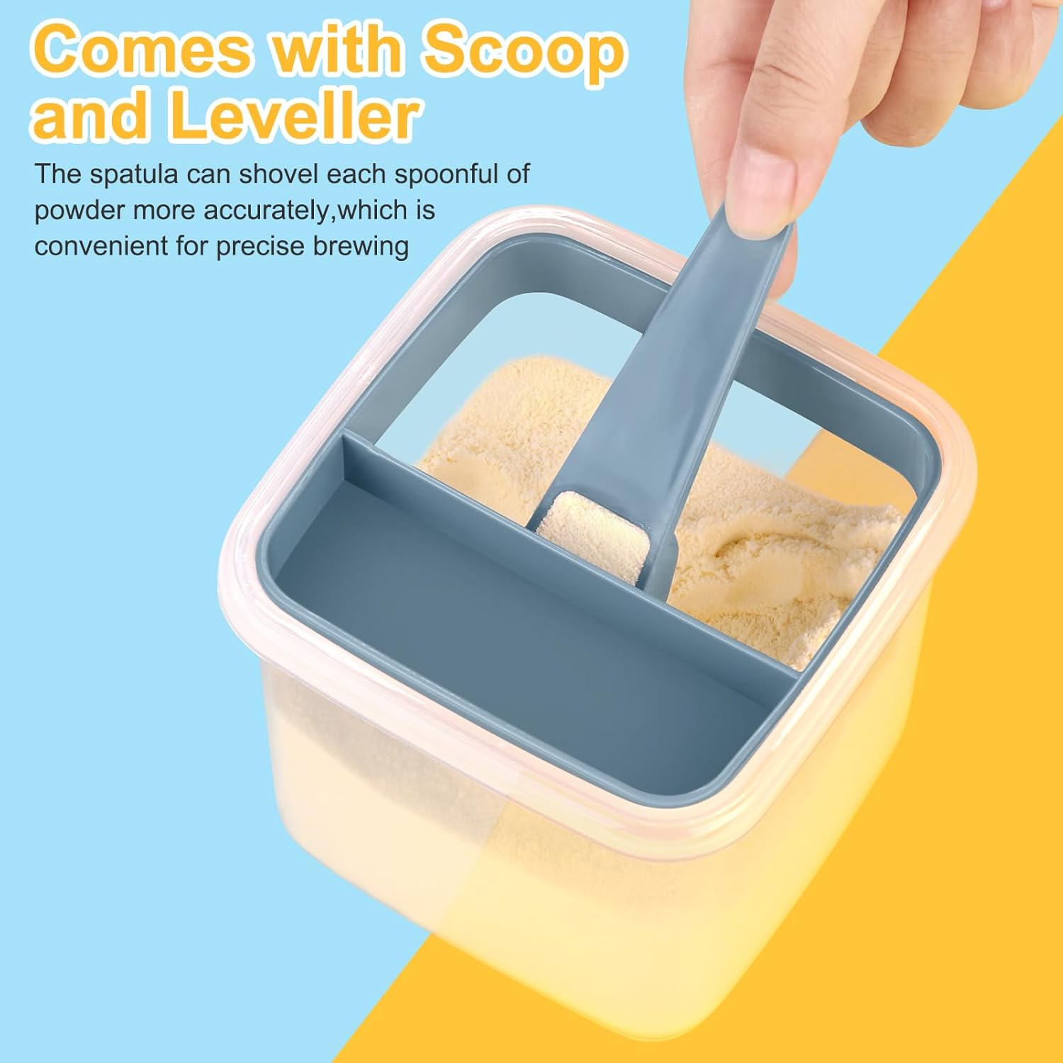 Formula Dispenser On The Go, Formula Container to Go, Portable Milk Powder Kids Snack Container with Scoop for Infant Toddler Travel Outdoor Picnic — image 5