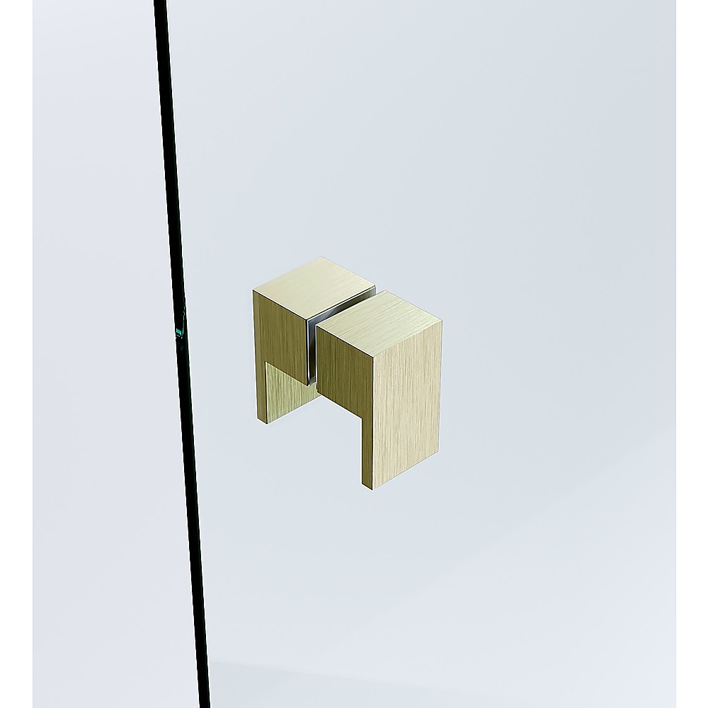 Brass Shower Door Square Double Pull Handle in Gold — image 2