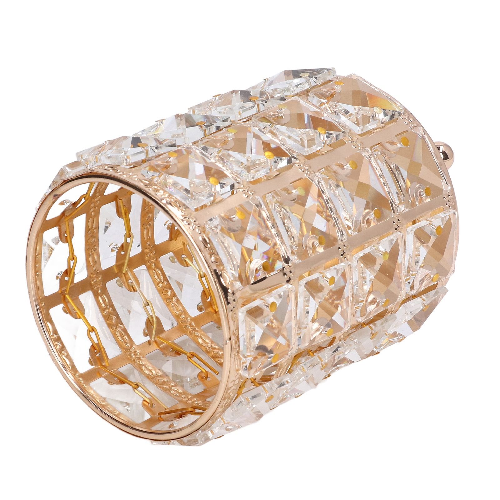 Crystal Makeup Brush Holder European Style Rounded Crystal Glass Cosmetic OrganizerGold โ image 2