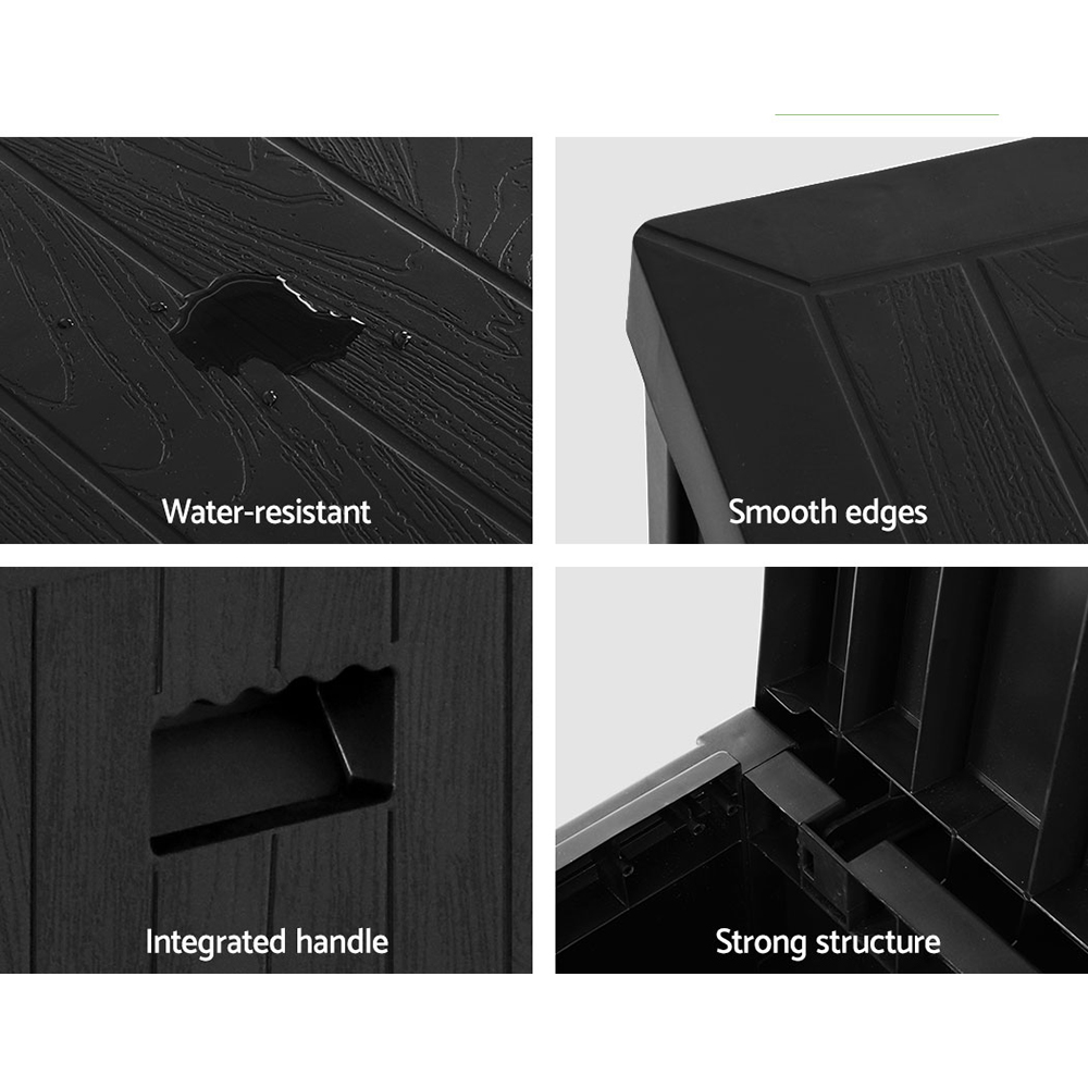 Gardeon Outdoor Storage Box 195L Organiser Garden Bench Deck Toy Shed Tool Black โ image 5