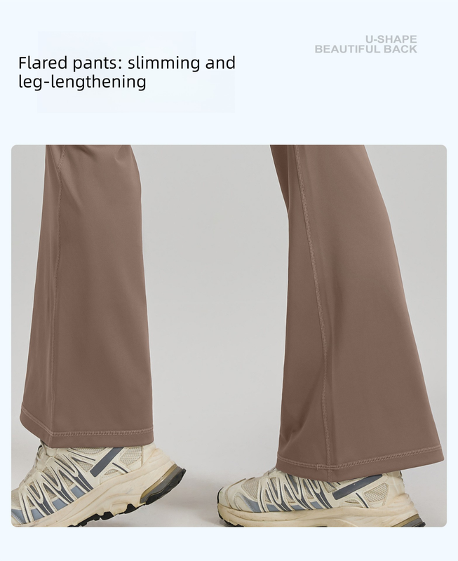 XXXL Coffee High-Waisted Flared Yoga Pants – Sculpting & Slimming Fitness Leggings — image 4