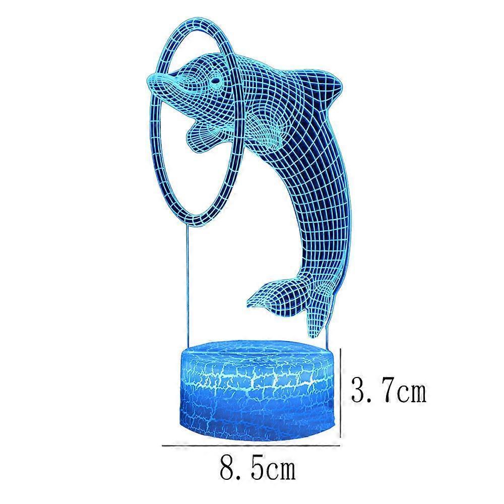 Dolphin series 3D night light remote controlled table lamp with LED color transition — image 2