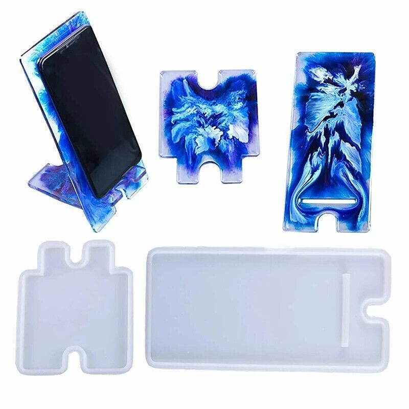 2Pcs Silicone Mobile Phone Stand Mould Holder Casting Mold Resin Epoxy Craft Au โ image 5