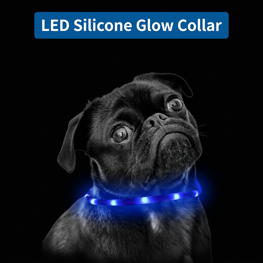 3PCS White USB Rechargeable LED Pet Collar Set – 70cm Cuttable Silicone Glow Dog Collar with 12 LED Beads, 3 Flash Modes and Secure Buckle Design, Night Safety — image 2